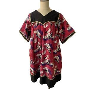 Vintage Krist Gudnason Muumuu House Dress Kaftan Floral 60s 70s Babydoll Cotton